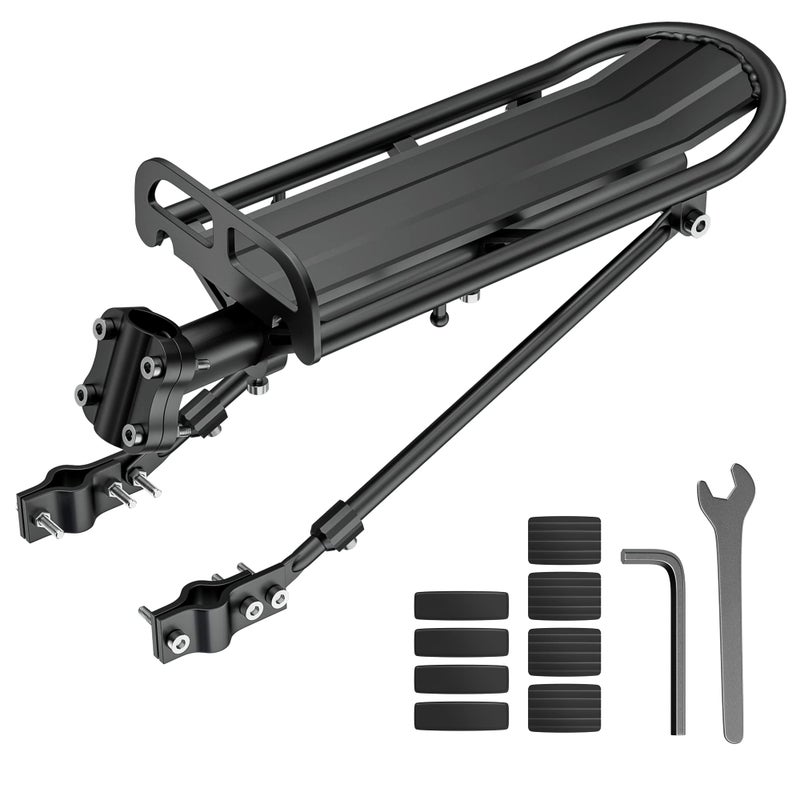 Outtag Bike Rear Rack Retractable Aluminum Alloy Bicycle Cargo Rack Mount Cycle Luggage Carrier Rear Seat Post Rack, Max Weight 55lb - Image 1